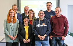 Von links: Luise Romroth, Dr. Ulli Schäfer, Anja Knoll, Dirk Bergner, Nadine Großmann, Sebastian Göttlich, Max Noak, Sebastian Schneider. (Foto: Conni Winkler)